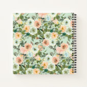 Carnet Recette florale aquarelle de pêche à la menthe (Dos)