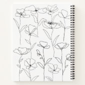 Carnet Recette florale minimale noire et blanche fleur sa (Dos)