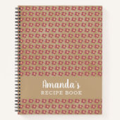 Carnet Recette florale Motif beige rustique (Devant)