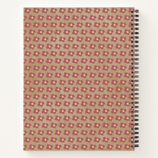 Carnet Recette florale Motif beige rustique (Dos)