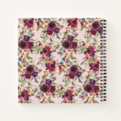 Carnet Recette florale Plum violet rose rose pâle personn (Dos)