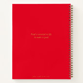 Carnet Recette Gras simple rouge et or Monogramme blanc R (Dos)