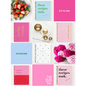 Carnet Recette Gras simple rouge et or Monogramme blanc R
