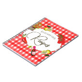 Carnet Recette italienne Thème Citron Rouge Blanc Botaniq (Côté gauche)