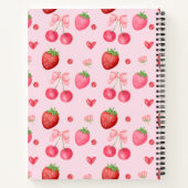 Carnet Recette mignonne rouge rose Berry Sweet Monogramme (Dos)
