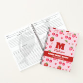 Carnet Recette mignonne rouge rose Berry Sweet Monogramme (Intérieur)
