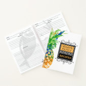Carnet Recette moderne ananas famille tropicale Monogramm (Intérieur)