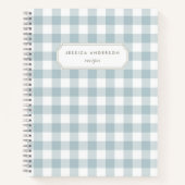 Carnet Recette Moderne de Fermette à carreaux bleus Buffa (Devant)