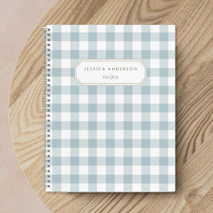 Carnet Recette Moderne de Fermette à carreaux bleus Buffa