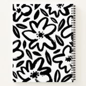 Carnet Recette moderne de fleur noire et blanche (Dos)