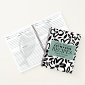 Carnet Recette moderne de fleur noire et blanche (Intérieur)