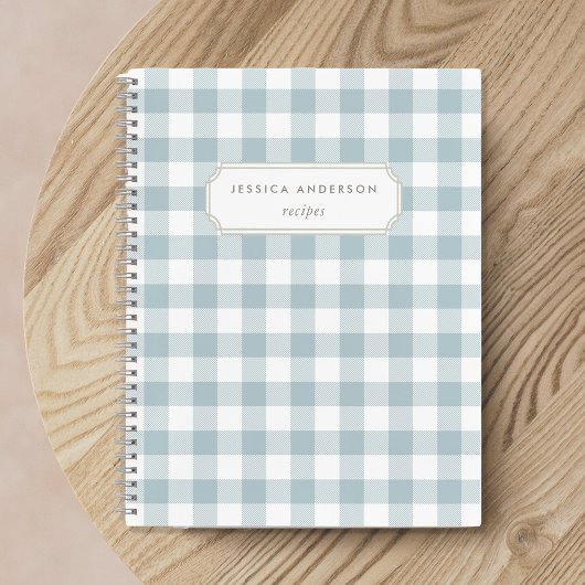 Carnet Recette moderne Farmhouse Blue Buffalo Check