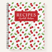 Carnet Recette moderne Motif de cerise rouge Recette (Devant)