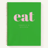 Carnet Recette moderne Retro rose et vert personnalisé vi (Devant)