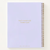 Carnet Recette moderne simple Bold Lilac et or Monogramme (Dos)