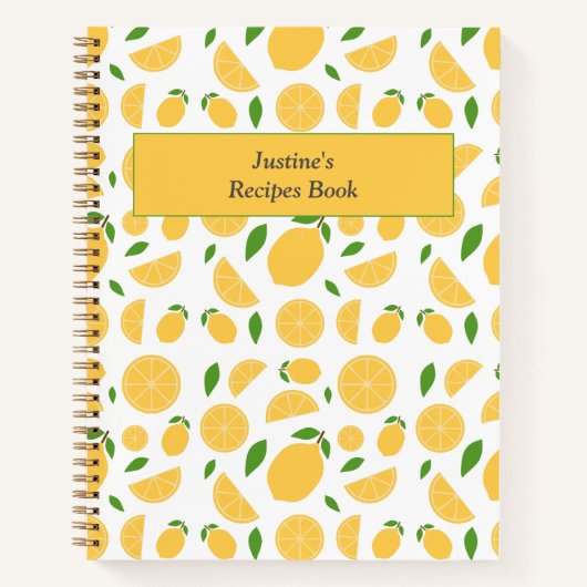 Carnet Recette Motif citron (Devant)