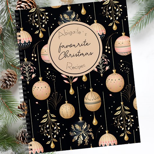Carnet Recette Motif de Noël Festive Baubles