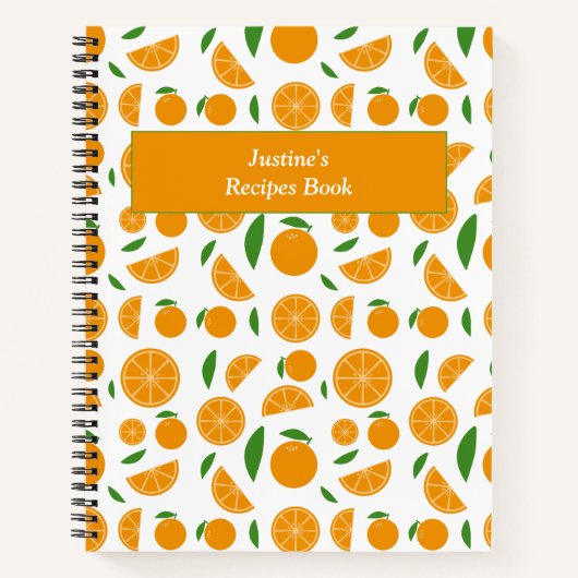 Carnet Recette Motif orange (Devant)
