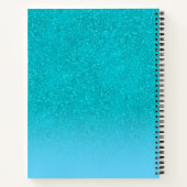 Carnet Recette parties scintillant bleu turquoise aqua ve (Dos)
