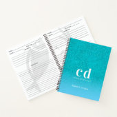 Carnet Recette parties scintillant bleu turquoise aqua ve (Intérieur)