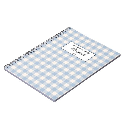 Carnet Recette Pastel Blue Gingham (Côté gauche)