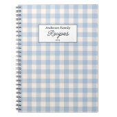 Carnet Recette Pastel Blue Gingham (Devant)