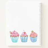 Carnet Recette pâtisserie rose pâle nom de cupcakes bleu (Dos)