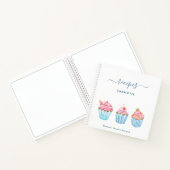 Carnet Recette pâtisserie rose pâle nom de cupcakes bleu (Intérieur)