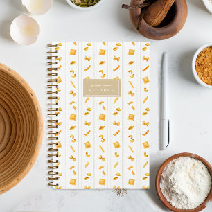Carnet Recette Personnalisée aux Rayures de Pâtes
