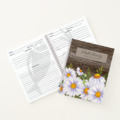 Carnet Recette Personnalisée Bois Rustique Blanc Maisies  (Intérieur)