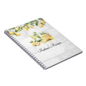 Carnet Recette personnalisée citron d'été jaune (Côté Droit)