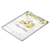 Carnet Recette personnalisée citron d'été jaune (Côté gauche)