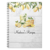 Carnet Recette personnalisée citron d'été jaune (Devant)