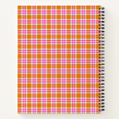 Carnet Recette personnalisée Cute Retro Orange Rose Plaid (Dos)