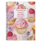 Carnet Recette personnalisée de baies de cupcake peintes (Devant)