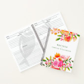 Carnet Recette personnalisée de douche de mariée florale (Intérieur)