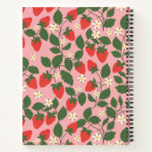 Carnet Recette personnalisée de fraise rose vintage  (Dos)