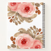 Carnet Recette personnalisée de Roses d'aquarelle mignonn (Dos)