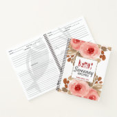 Carnet Recette personnalisée de Roses d'aquarelle mignonn (Intérieur)