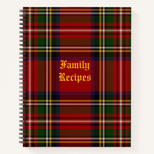 Carnet Recette personnalisée de Royal Stewart (Devant)