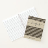 Carnet Recette personnalisée de script minimaliste à rayu (Intérieur)