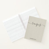 Carnet Recette personnalisée de script minimaliste à rayu (Intérieur)