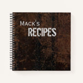 Carnet Recette personnalisée en cuir ancien (Devant)