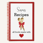 Carnet Recette personnalisée Fabriquée avec amour (Recto)