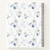 Carnet Recette personnalisée Floral Blue Fleur sauvage (Dos)