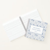 Carnet Recette Personnalisée Florale Bleue Vintage (Intérieur)