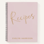 Carnet Recette personnalisée minimaliste élégante (Devant)