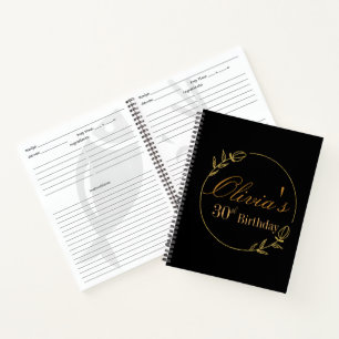 Carnet Recette personnalisée noir et or