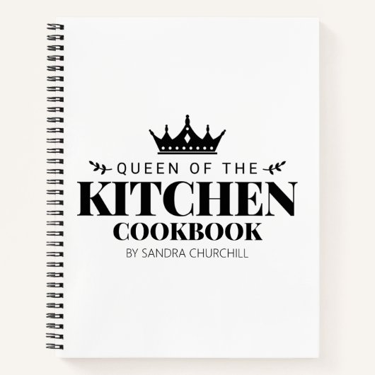 Carnet Recette personnalisée Queen of The Kitchen Cookboo (Devant)