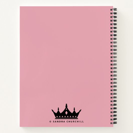 Carnet Recette personnalisée Queen of The Kitchen Cookboo (Dos)